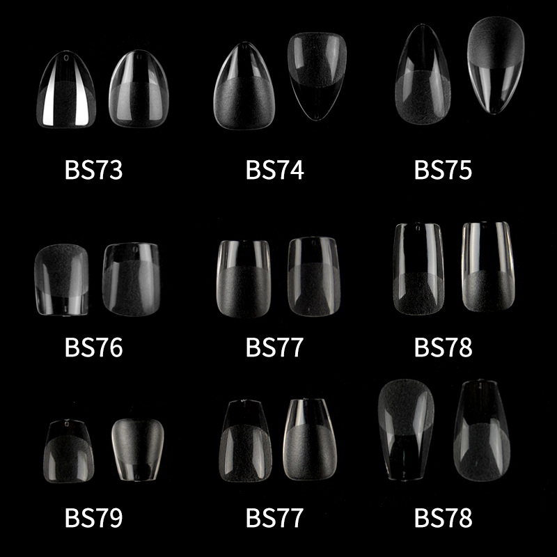 Acrylic Short Full Cover Coffin Square Almond Nail Tips