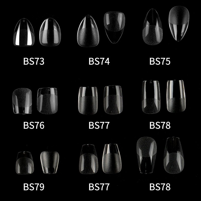 Acrylic Short Full Cover Coffin Square Almond Nail Tips